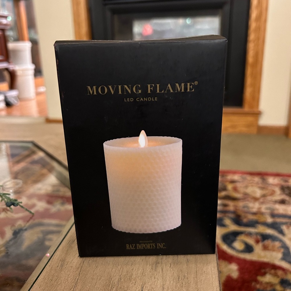 Raz Imports Moving Flame honeycomb LED candle